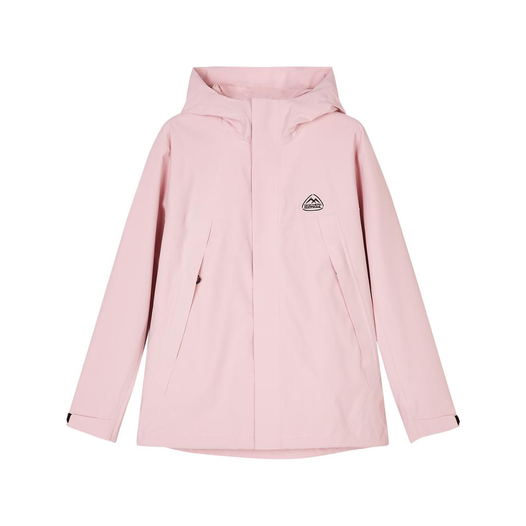 Skechers Outdoor Series Hooded Solid Color Zipper Long Sleeve Breathable Jacket Women jackets Gray Pink L424W166-01NX