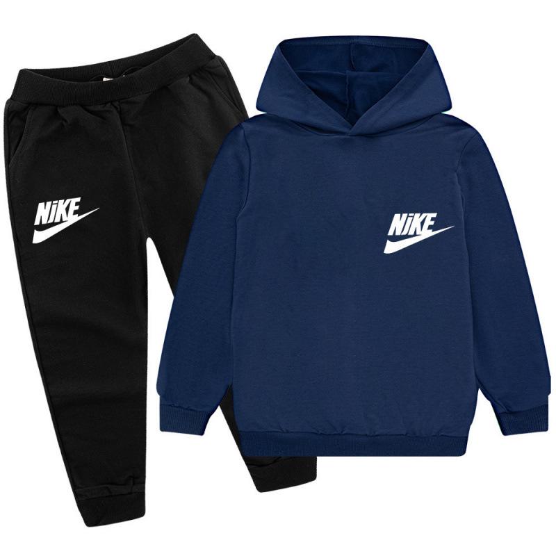 

Модний комплект-худі для дітей: Новий Гарячий Стиль для Хлопчиків та Дівчаток 160 cm темно-синього кольору/чорний