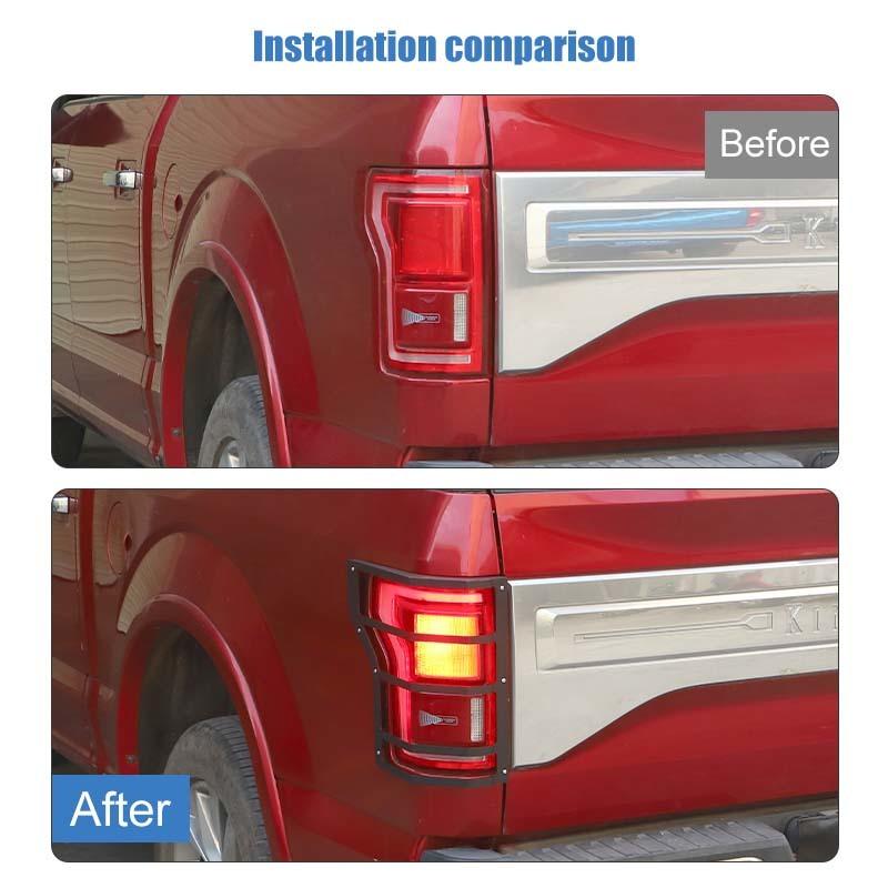 Rear Taillight Lamp Cover Trim Metal Decoration Protective Cover Fit For Ford F150 2015-2020 Exterior Accessories