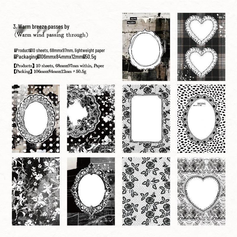 Yan Ji Retro Light Journal Paper Tape & Base Collage Stickers Collection