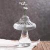 Glass Mushroom Vase Clear Small Bud Flower Vase Cute Mushroom Propagation Stations for Home Room Kitchen Office Windowsill Decoration
