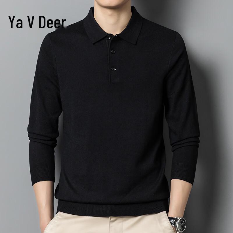 Men's Casual Long-Sleeve Knitted Polo Shirt