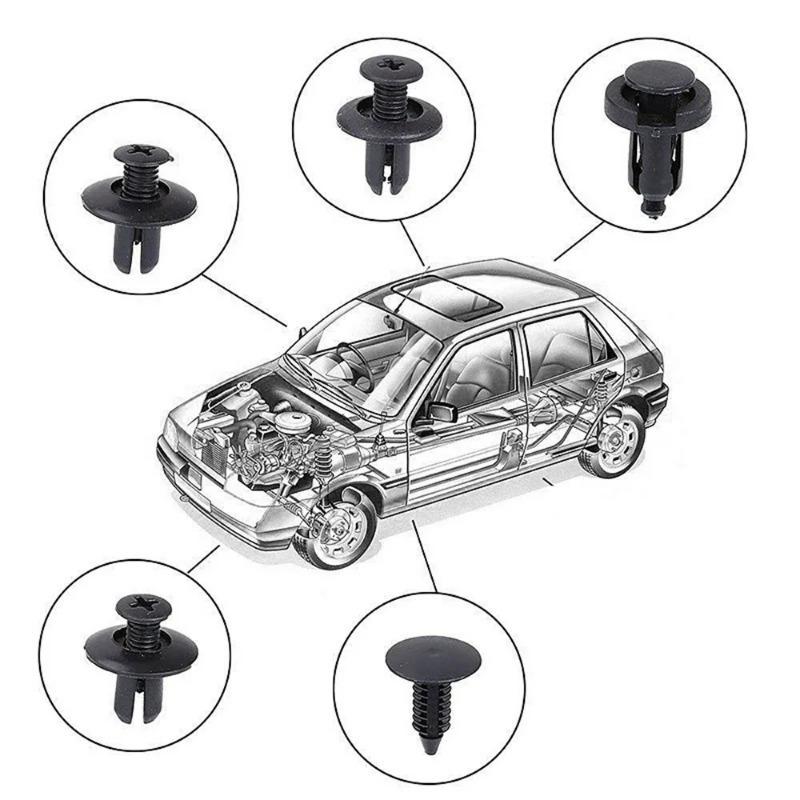 190 ks Autodržáky 6 Velikostí Upevňovací prvky Plastové Klipy pro Automobily Sada Klipů pro Panel Výplně Auta Směs Rivetů pro Karoserii a Nárazník Auta