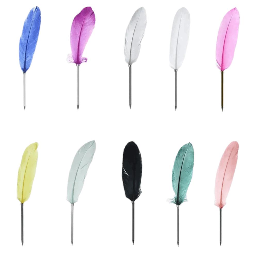 Feather Ballpoint pen Colorful Feather Pen Portable Writing pen Office