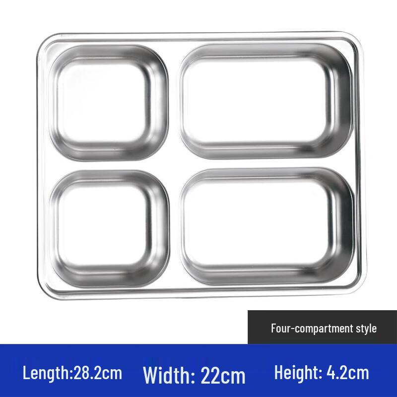 Yuzhou 304 Stainless Steel Divided Meal Tray with Lid