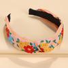 Pretty Boho Floral Embroidery Tape Headband for Lady Girls Shopping Party Headpiece Top Bow Knot Hairband for Women Head Wears