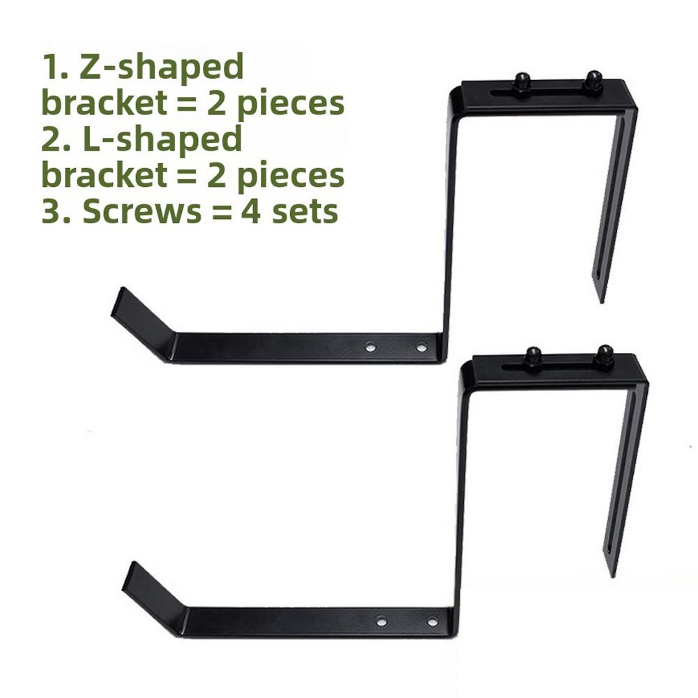 Weather Resistant Adjustable Iron Flower Pot Bracket for Balcony No Drilling Needed Set of 2 Sturdy Outdoor Supports