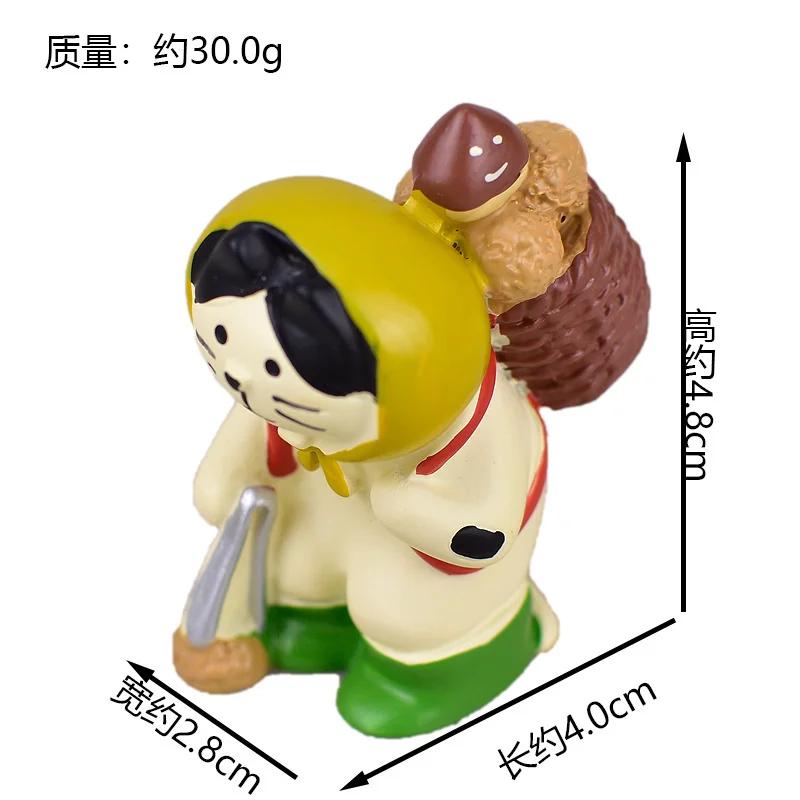 INS ZAKKA Resin Ornaments Autumn Harvest Chestnut Series Persimmon Tree Thief Cat Camera Prop Japanese Mini Home Decoration Gift
