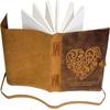 Leather Diary, Brown Colour Handmade Leather Bound Notepad for Men and Women 17.78 X 12.7 Cm, Gift for Any One (Heart with Quote)