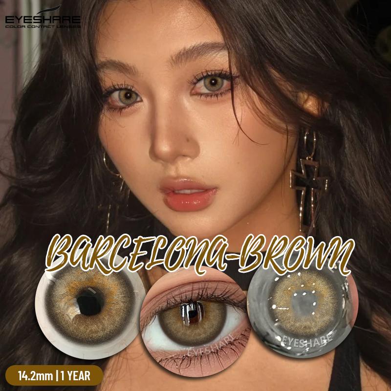 

EYESHARE Цветные контактные линзы 2 шт. Желто-зеленые натуральные и удобные контактные линзы Рассветно-голубые модные контактные линзы Цветные косметические линзы