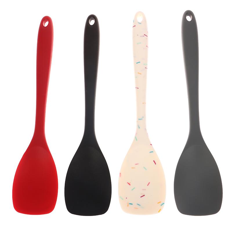 Food Grade Silicone Spoon Spatula Heat Resistant Cooking Spoon Nonstick Baking Scraper Stirring Scooping Salad Mixing Spoon