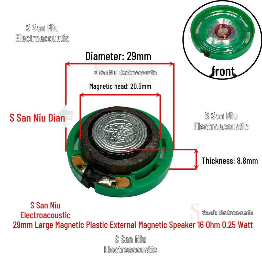 Square Plastic 5CM Magnet Speaker 8 Ohm 0.5W for Story Machines, Doorbells, and Toys