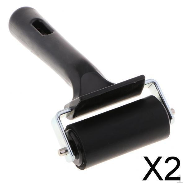 

2x1 Plastic Rubber Printmaking Stamping Gluing Roller Press Block Brayer 6cm
