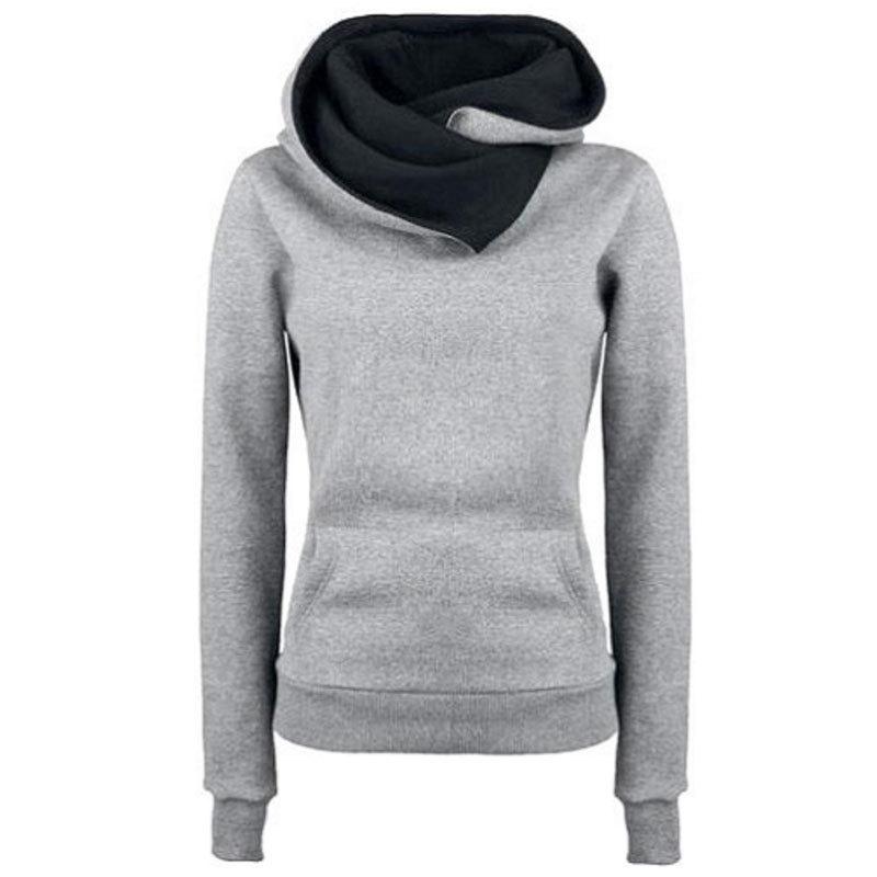 Spring Autumn Hoodies Women Tracksuit Solid Color Fashion Long Sleeve Pullovers Casual Warm Hooded Sweatshirts Tops Plus Size