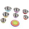 7PCS Mixing Bowls with Lids Stainless Steel Plastic Stackable Nesting Bowl Salad Food Container Set