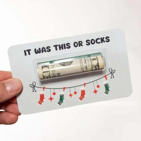 Bruh Money Holder Christmas Tree Hanging Cash Holder Card Decoration Ornament Festival Party Holiday