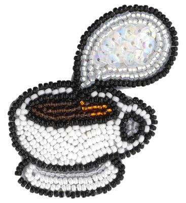 MIYUKI Beads Kit, Bead Embroidery Brooch Kit, Hot Coffee BFK-577