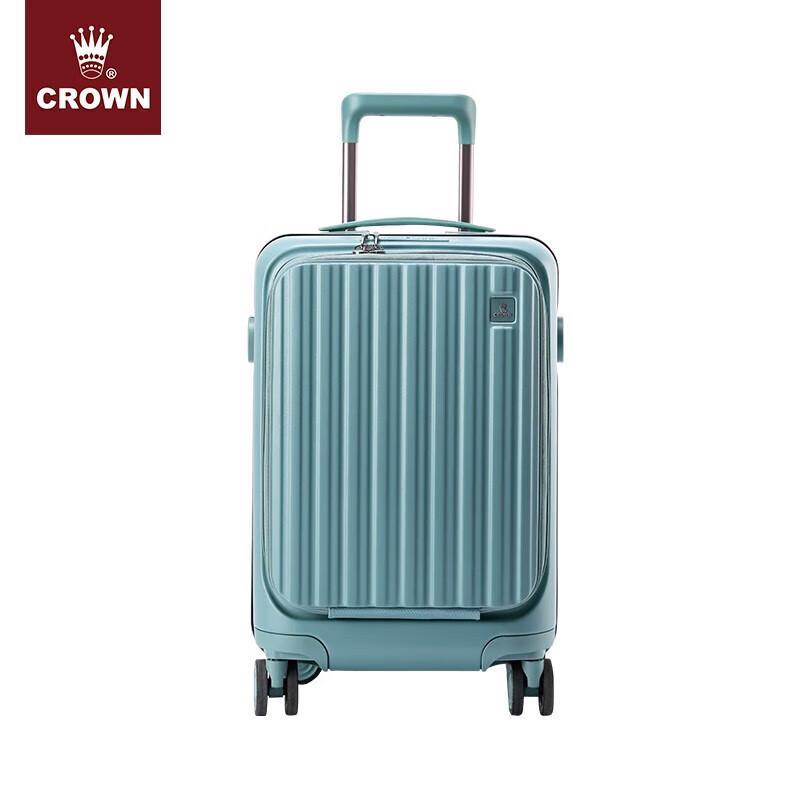 CROWN 20-inch PC Spinner Luggage with Front Opening 20 inch