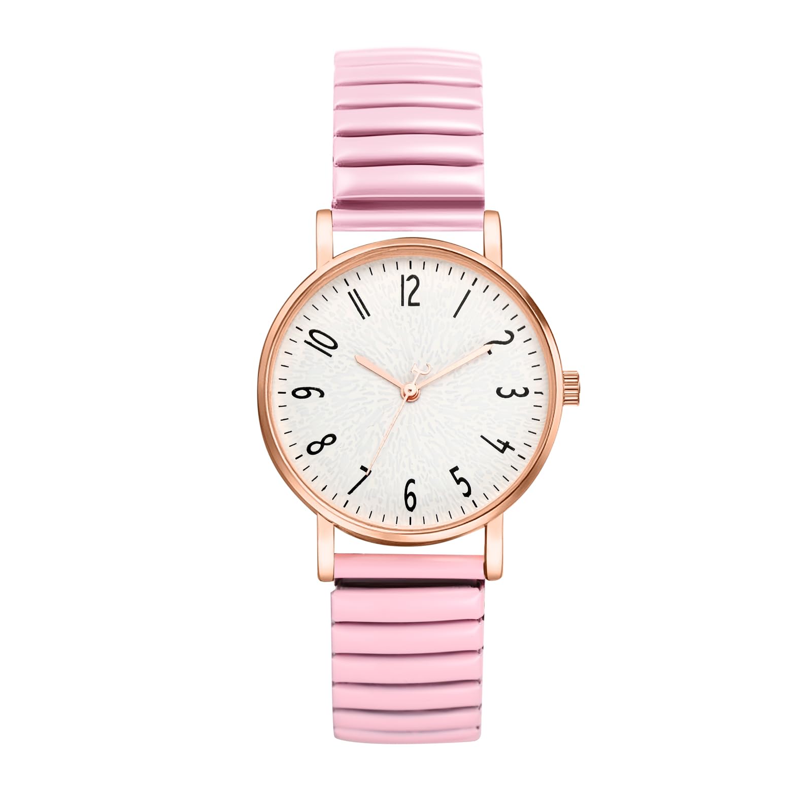 

Women s Watch with Bellows Strap, Available in Multiple Colors, Stretchable Band: Stainless Steel, Arabic Numerals, Clear Dial, Quartz Movement,
