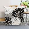 2 Pcs Throw Pillowcase Dahlia Printing Square Cushion Sham Diner Restaurant Hotel Bedroom Office Pillow Cover Machine Washable Zipper Pillowcases