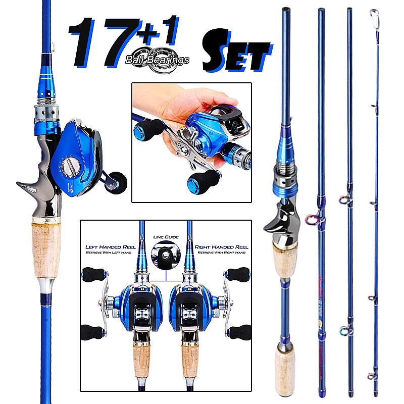 Buy Fishing Rod and Reel 2.1M/2.4M Carbon 4 Pieces Fishing Rod and 18BB