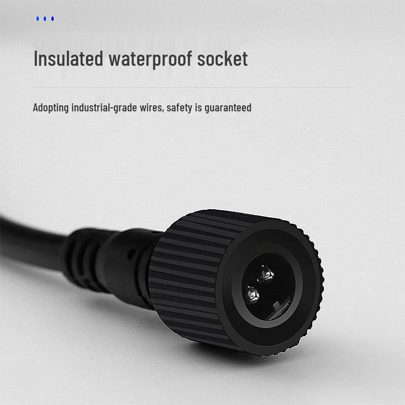 10-20m Waterproof Solar Floodlight Streetlight Extension Cord with DC Male-Female Double Pin Sockets