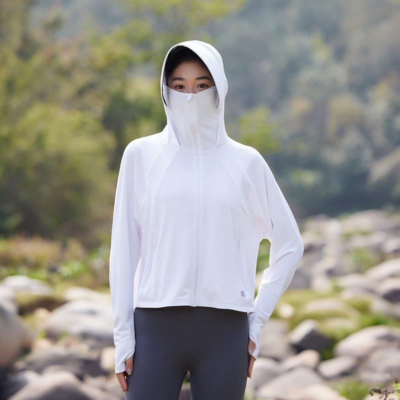 Ice silk sunscreen clothing women's UV protection cycling large brim sunscreen shirt sunscreen clothing jacket UPF10 + protection