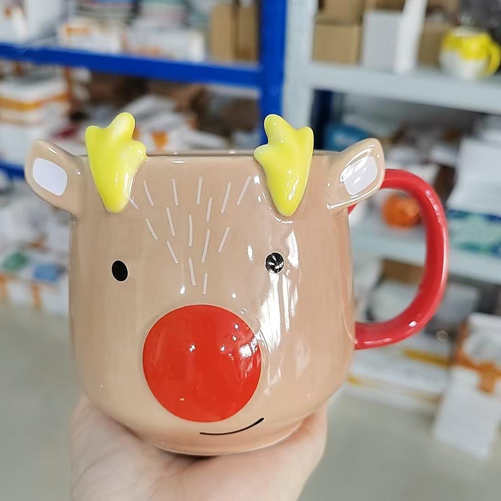 300ML Snowman Mug Creative Large Capacity Ceramic Cup Coffee Cups Lovely Men and Women Birthday Gift Breakfast Cup