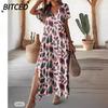 Fashion Summer Spring V-Neck Short Sleeve Casual Dresses