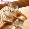 304Beechwood Handle Stainless Steel Skimmer Used for Baking In the Kitchen Fine Flour Sifting Sieve Household Kitchen Soy Milk Filter Baking Tool