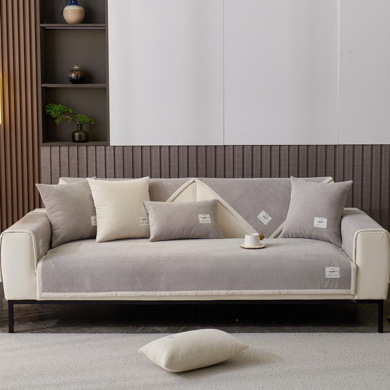 Sofa Cushion New Four-season Universal Non-slip Simple High-end Polyester Fiber Straight Row Special Seat Cushion