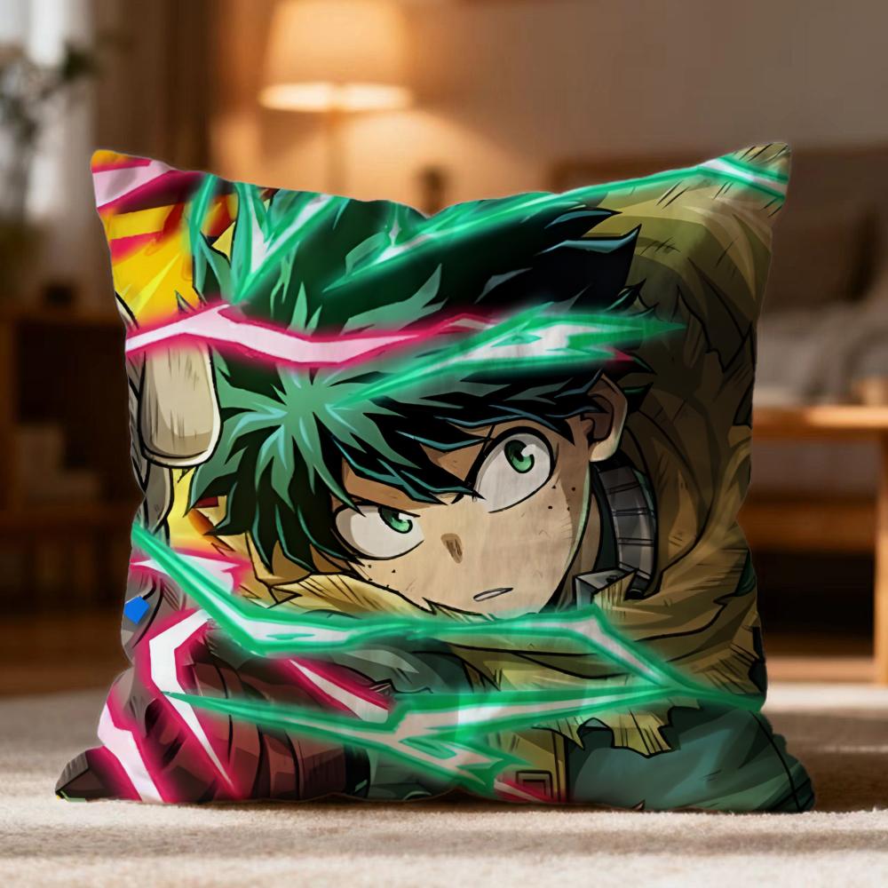 Fashion M-Mmy Hero Academia Cushion Cover Soft Washable Pillow Case Multi-Scene For Couch Bed Travel Office Use