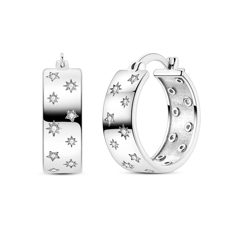 New 925 Silver Hoop Earrings Zircon Irregularity Drop Earring Stud For Original Women Birthday Party Fine Jewelry Gifts