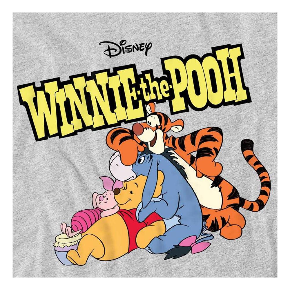 Winnie the Pooh Unisex Adult Friends Retro Logo T-Shirt