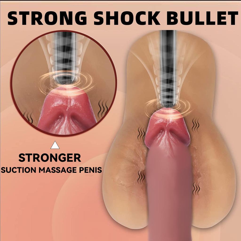 2 i 1 automatisk mannlig mastubrator realistisk vagina elektrisk lomme fittevibratorer 3D anal vaginal sexleketøy for menn onani