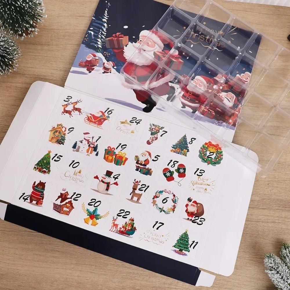 DIY Fillable Christmas Countdown Calendar 24 Grids Surprise Gift Advent Calendar Kids Favors