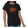 Harley-Davidson Damen Externes Rundhals-Kurzarm-Baumwollmischungs-T-Shirt, Schwarz