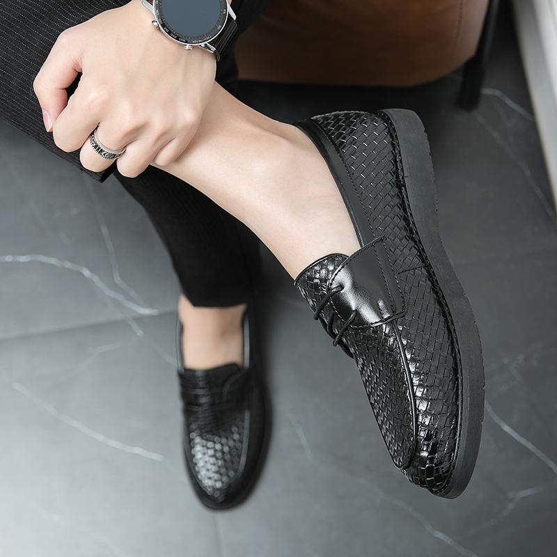 FashionNew Arrival Men Loafers All-match Spring Black Loafers Shoes Man High Quality Mens Office Shoes Casual Leather Driving Flats