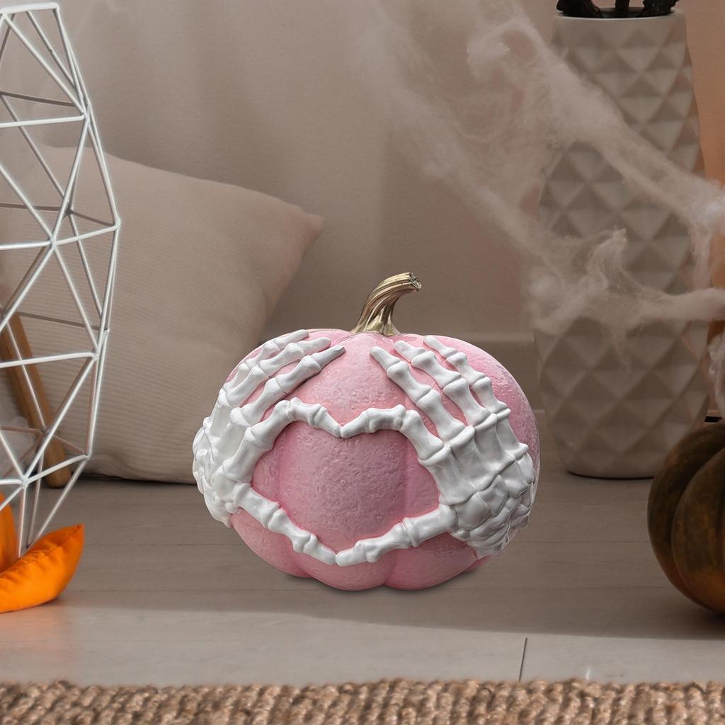 Halloween Kürbis Dekoration Dekorative Figur Gruselige Tischdekoration Statue Skulptur für Tischmitte Regal