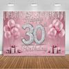 30th Birthday Party Decorations 30 Years Old Backdrop Supplies Black Gold Balloons Glitter Background Banner Photography Props