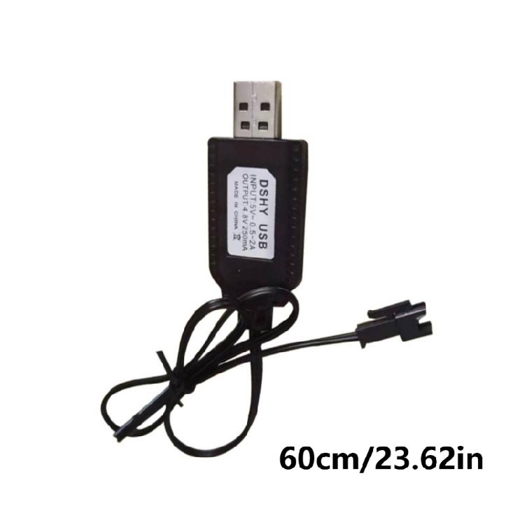 Pair Of 4.8V USB Charging Cable for SM2.0 2P Plug with Protective Circuit Board for NiMH and NiCd Battery Powereds Toys