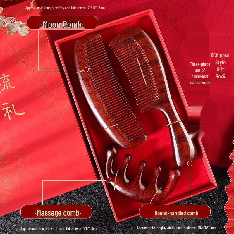 Women's Day Gift: Wooden Comb Gift Box for Girlfriend, Wife, or Employee - Perfect for Birthdays and Engagements.