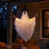 Festlicher Hängender Geist Halloween mit Hexenhut Leuchtend Gruselige Terrassenornamente Outdoor Dekoration für Veranda Baum Spukhaus Szene Ornament Baum