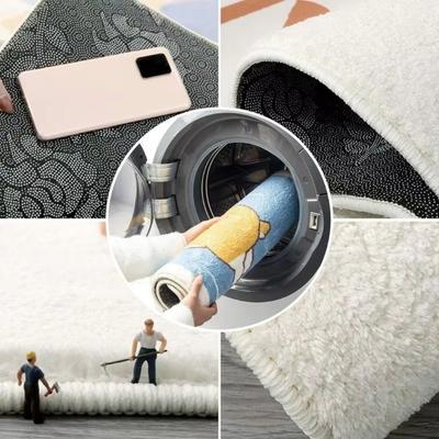 Stylish Irregular Letter Bedroom Chair Floor Mats Anti-Slip Soft Faux Cashmere Carpets Absorbent Home Decoration Mats