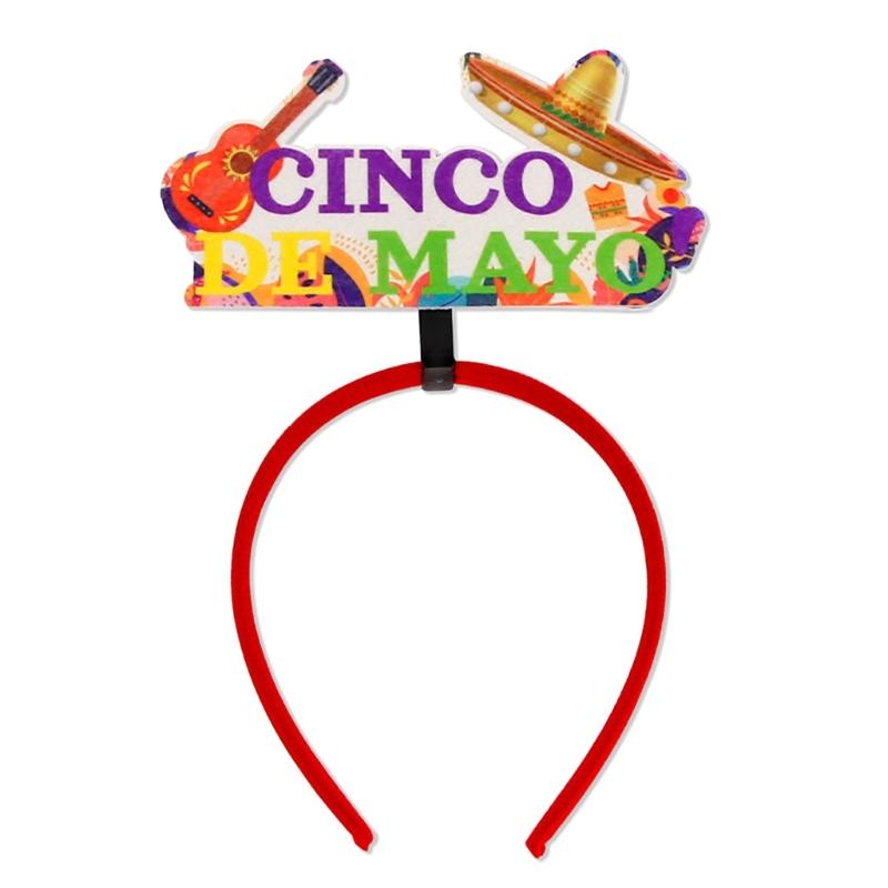

Adult English Letter Headband Guitar&Sombrero Pattern Carnival Party Festival Hair Hoop for Teens Photography Headpiece