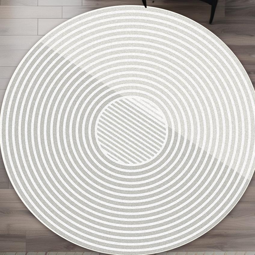 Einfacher Stil Runder Teppich Wohnzimmer Streifen Dekoration Waschbar Große Größe Teppich Badezimmer Garderobe Rutschfest Kurzer Samt Bodenmatte