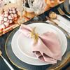 1/6/12pcs Gold Leaf Napkin Ring Buckles Metal Dinnig Table Decoration  for Wedding Birthday Party