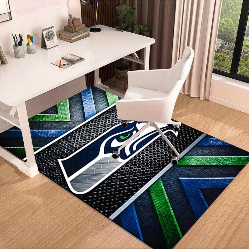 Seahawks Teamgeist Teppich für Büro, Stuhlunterlage, Dekorteppich Wohnzimmer Matte, Große Größe Fan Geschenke Weihnachtsgeschenke