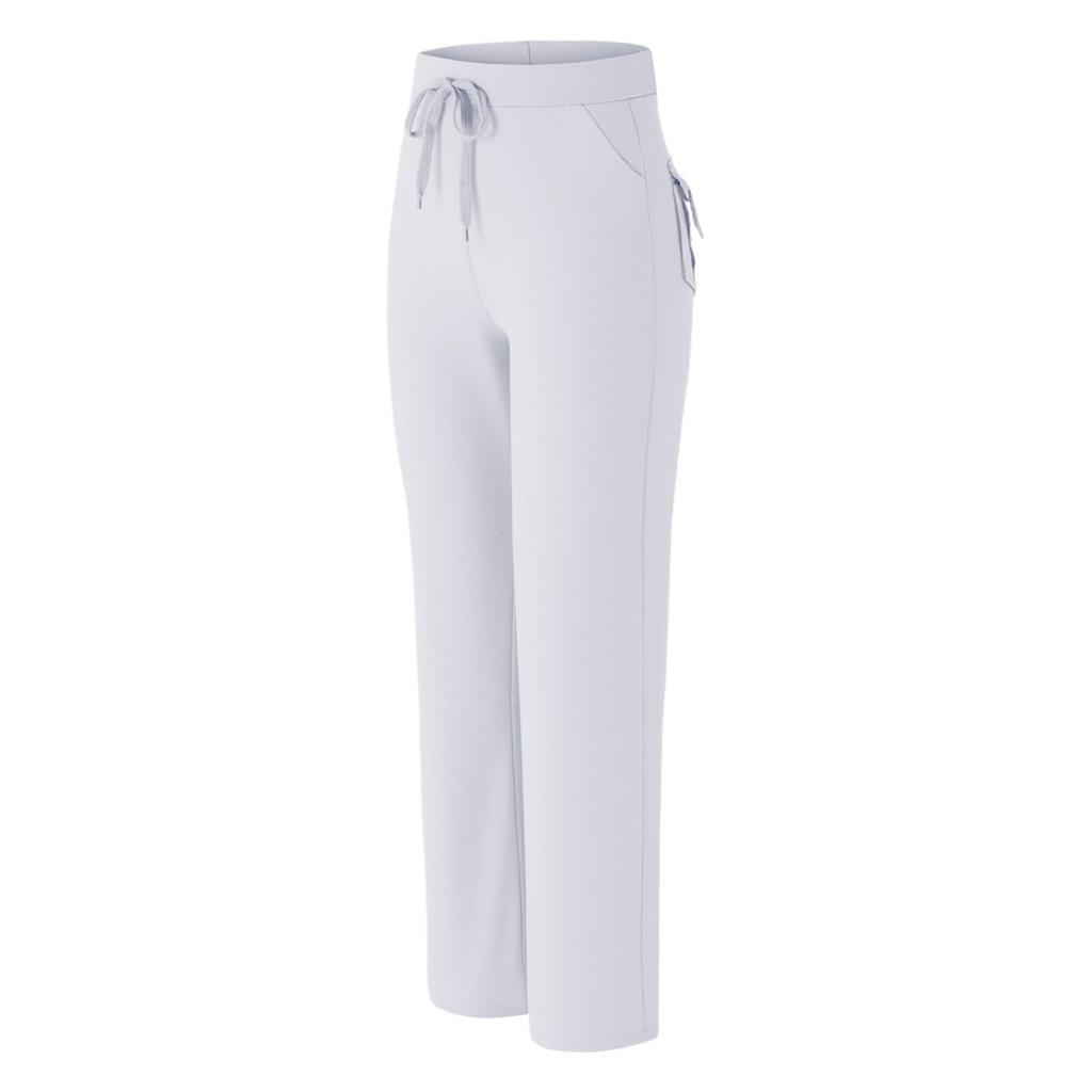 Damen Modische Farbige Hosen mit Geradem Bein, Hoher Taille und Taschen, Freizeithosen