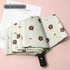 Cartoon Semi-Automatic Three-Fold UV Sun & Rain Umbrella
